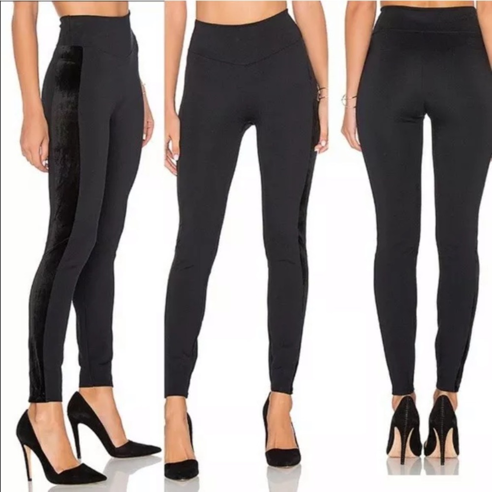 Spanx Black Ponte Side Velvet Leggings